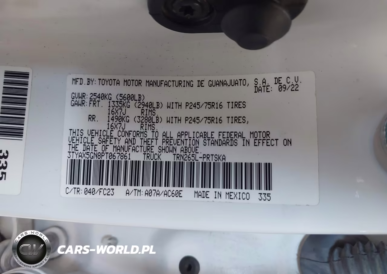 2023 Toyota Tacoma Sr5 VIN:3TYAX5GN8PT067861 - 9