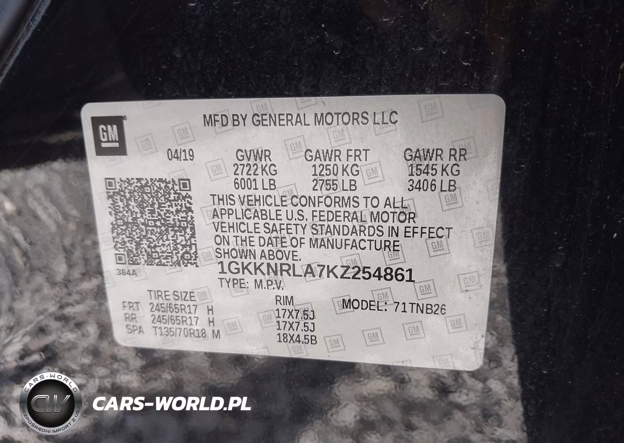 2019 GMC Acadia Sle-1 VIN:1GKKNRLA7KZ254861 - 9