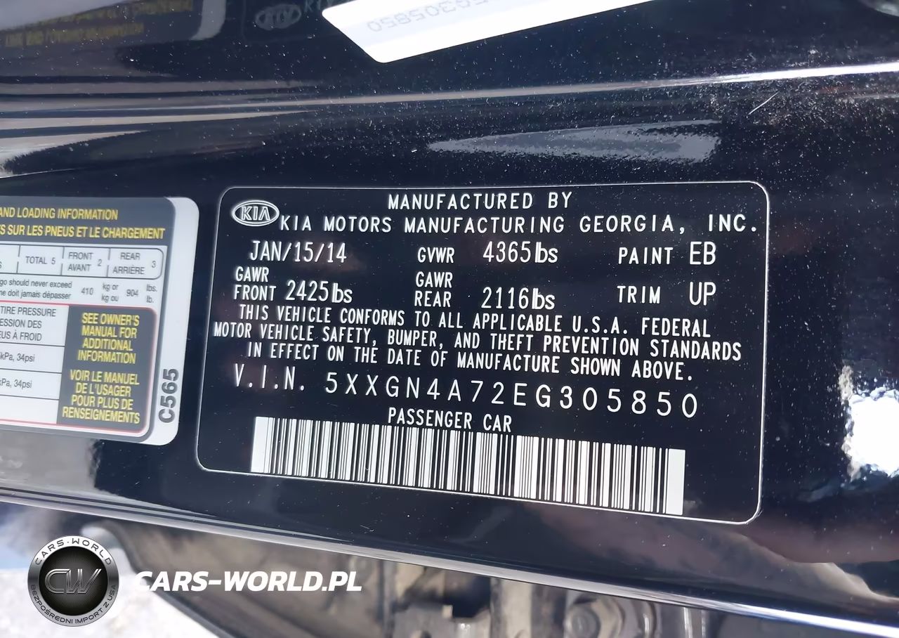 2014 Kia Optima Ex VIN:5XXGN4A72EG305850 - 9