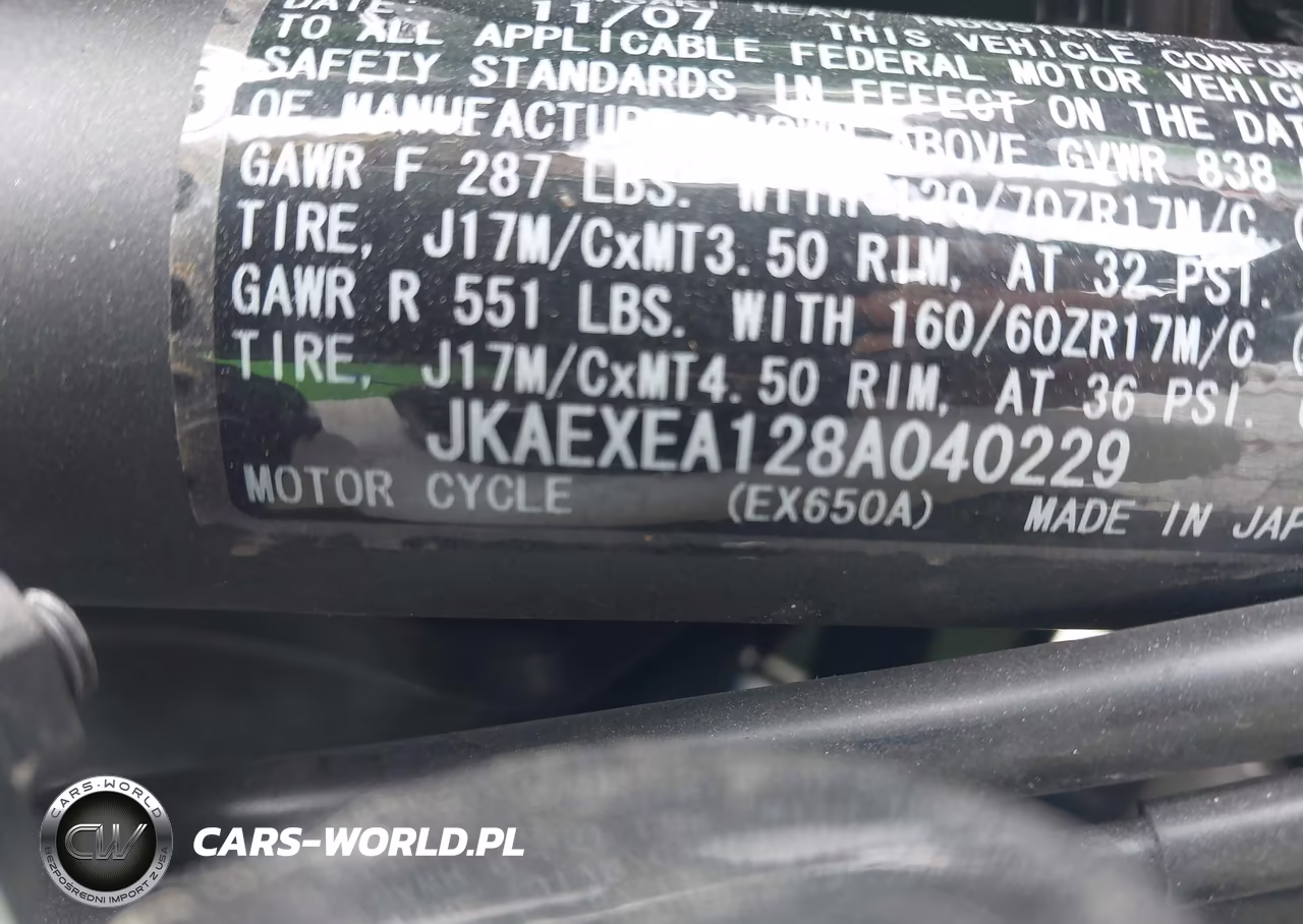 2008 Kawasaki Ex650 A VIN:JKAEXEA128A040229 - 10