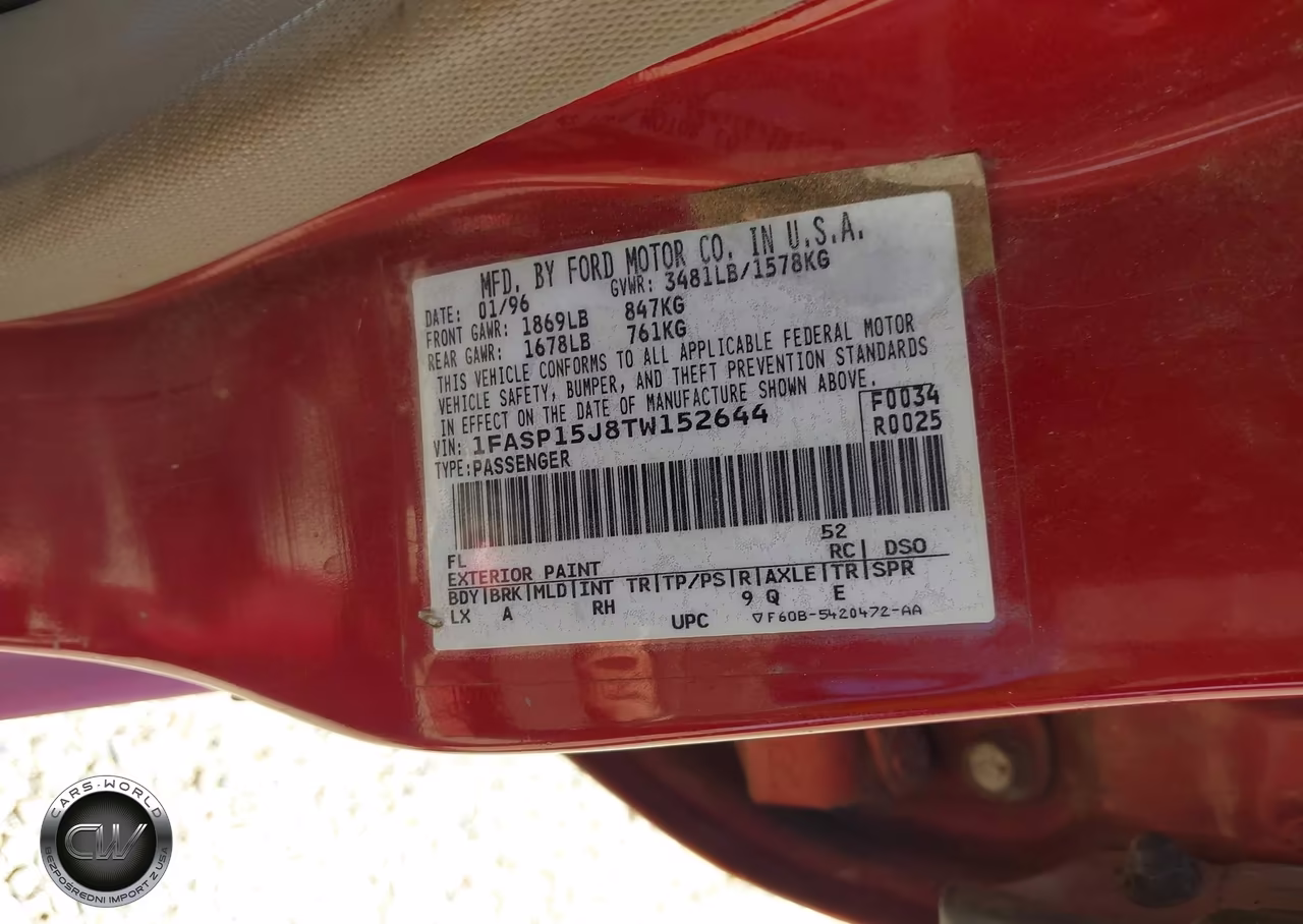 1996 Ford Escort Lx VIN:1FASP15J8TW152644 - 9