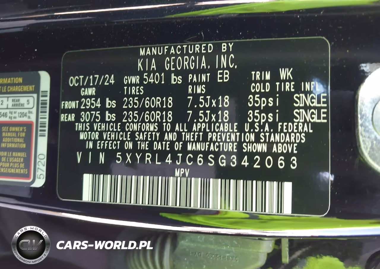 2025 Kia Sorento S VIN:5XYRL4JC6SG342063 - 9