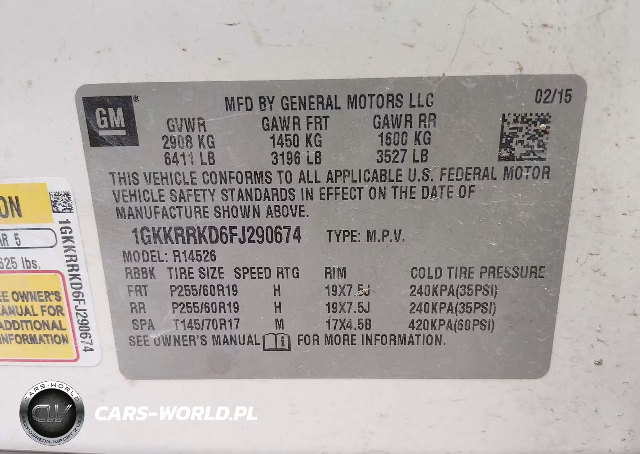 2015 GMC Acadia Slt-1 VIN:1GKKRRKD6FJ290674 - 9