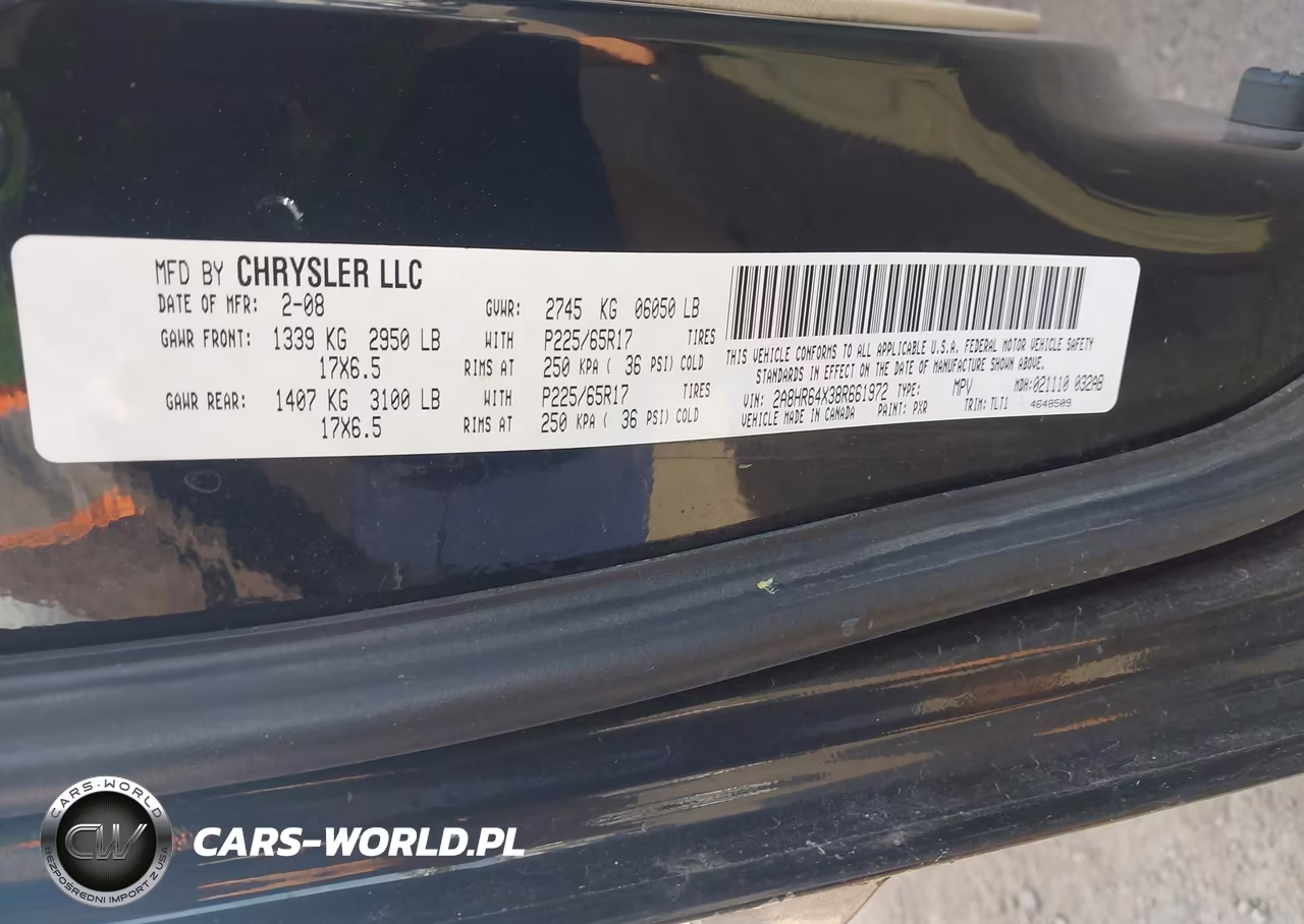 2008 Chrysler Town & Country Limited VIN:2A8HR64X38R661972 - 9