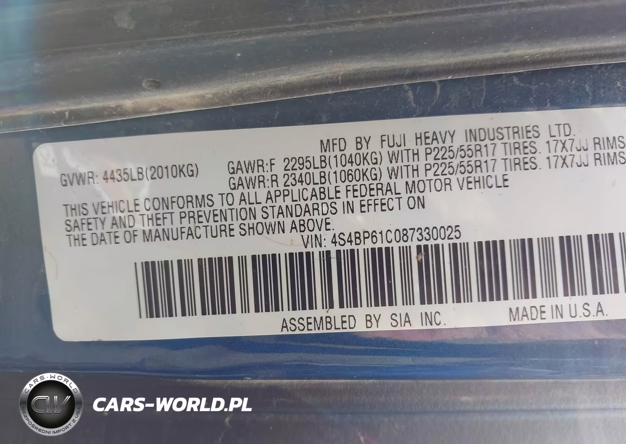 2008 Subaru Outback 2.5I-2.5I L.l. Bean Edition VIN:4S4BP61C087330025 - 9