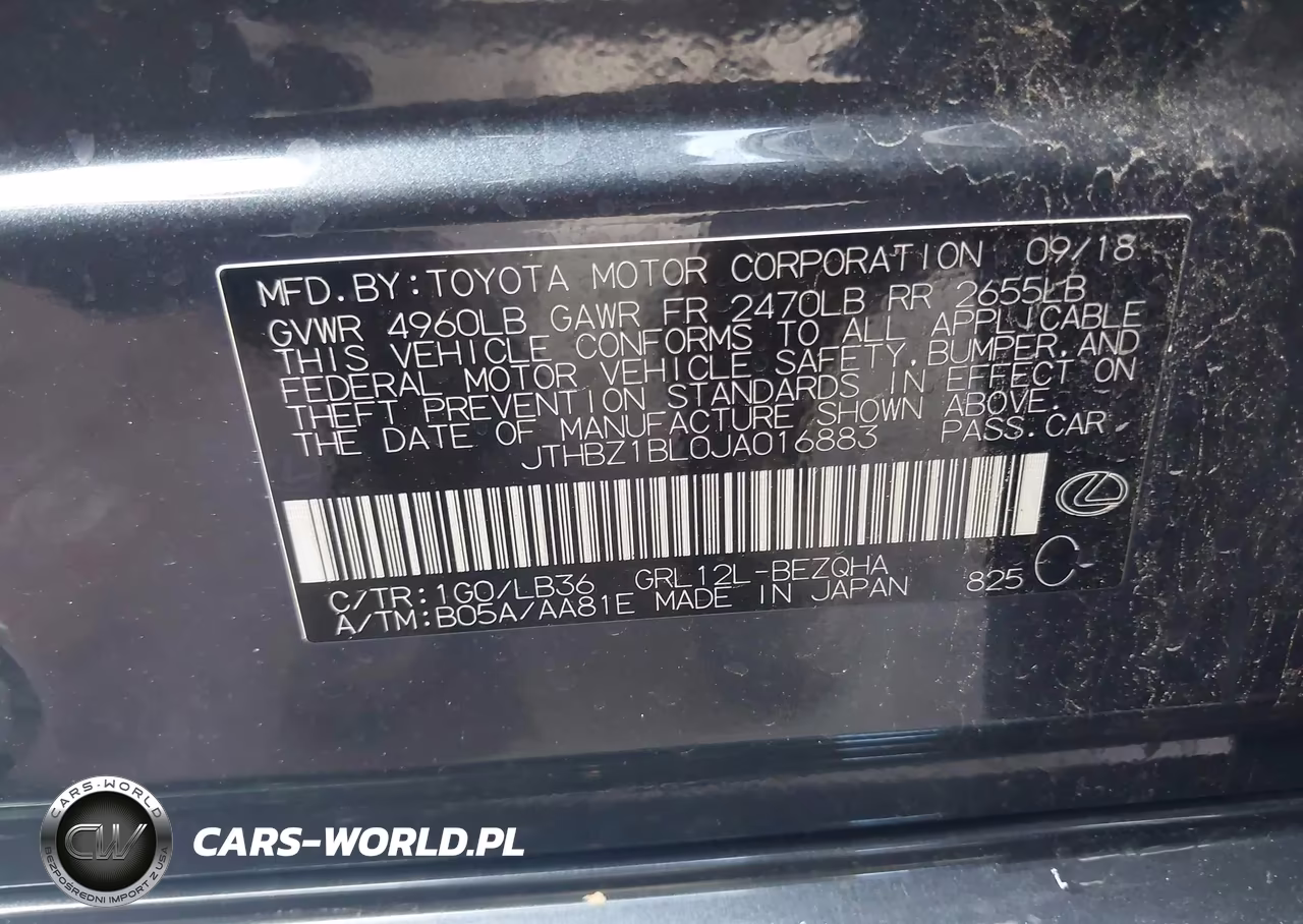 2018 Lexus Gs 350 F Sport VIN:JTHBZ1BL0JA016883 - 9