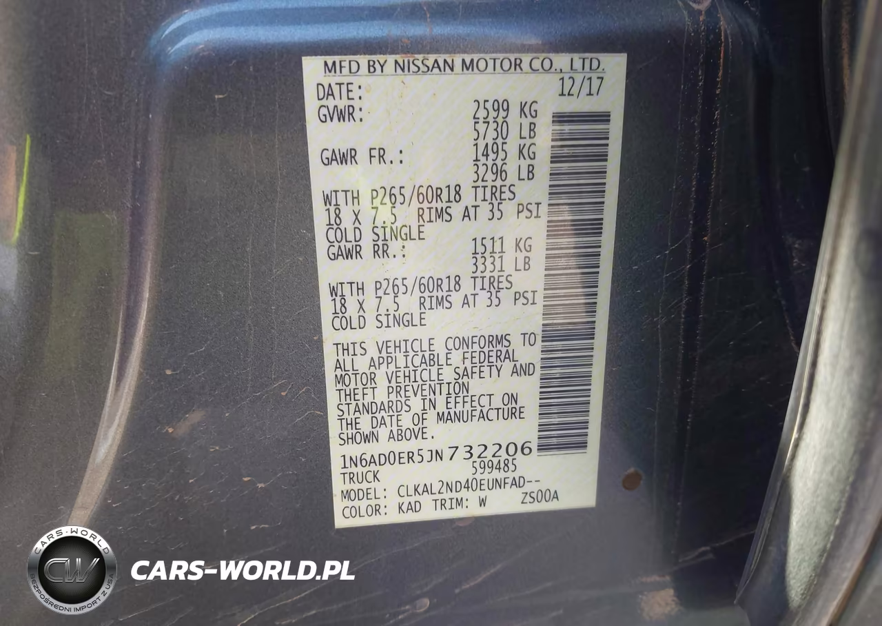 2018 Nissan Frontier Sv VIN:1N6AD0ER5JN732206 - 9