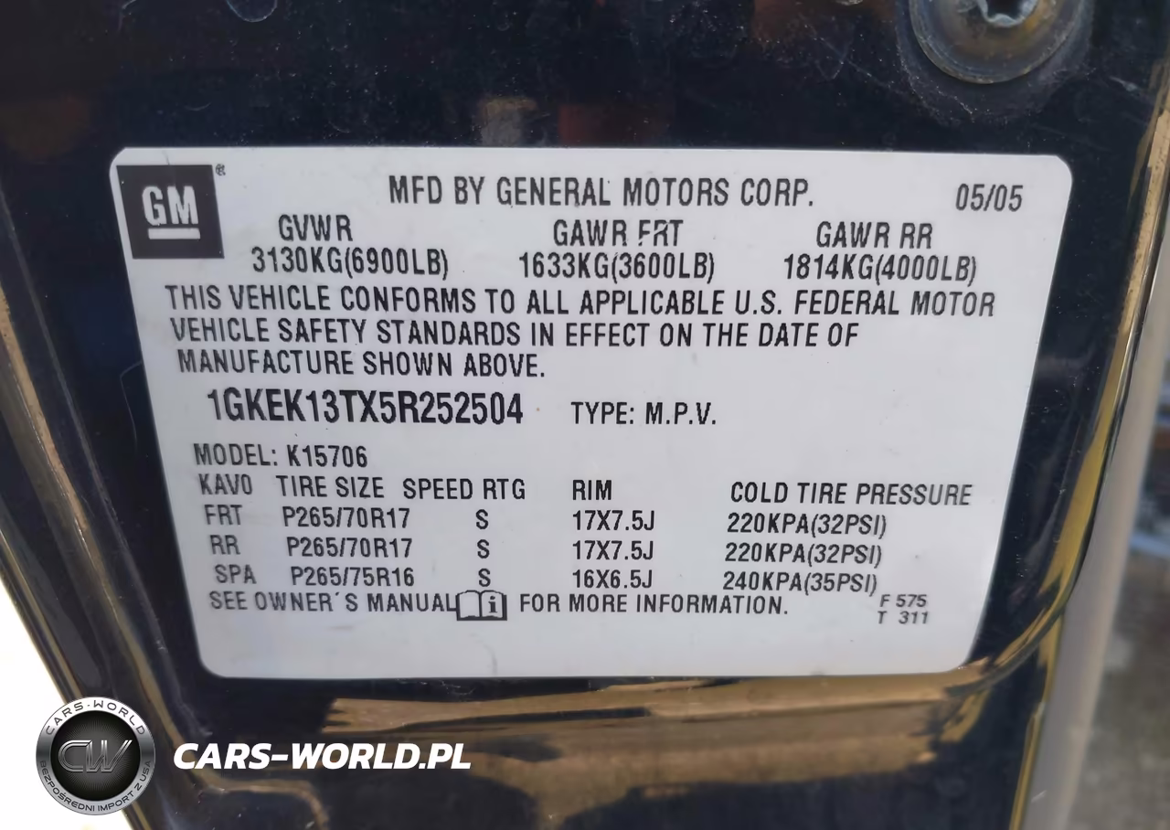2005 GMC Yukon Slt VIN:1GKEK13TX5R252504 - 9