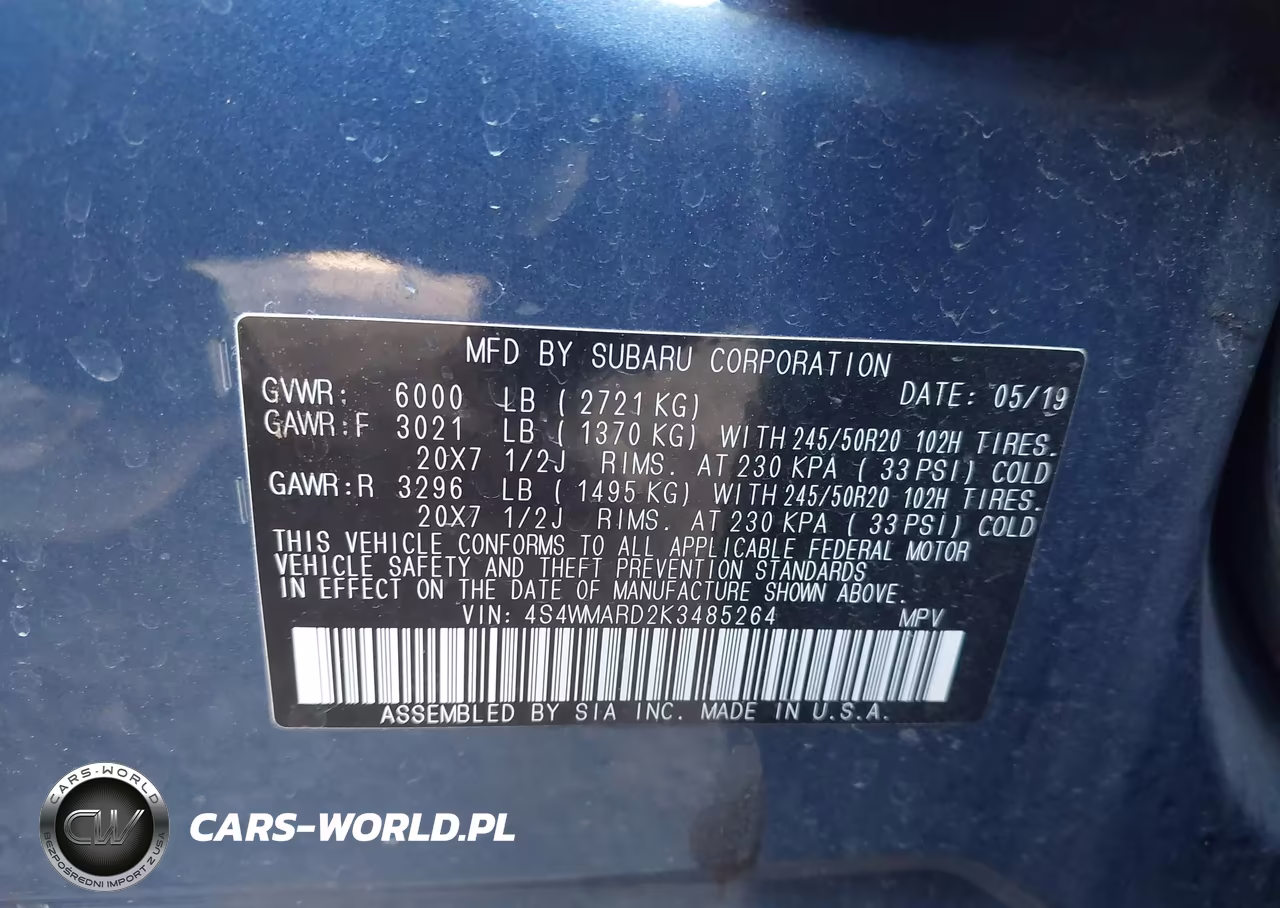2019 Subaru Ascent Touring VIN:4S4WMARD2K3485264 - 9