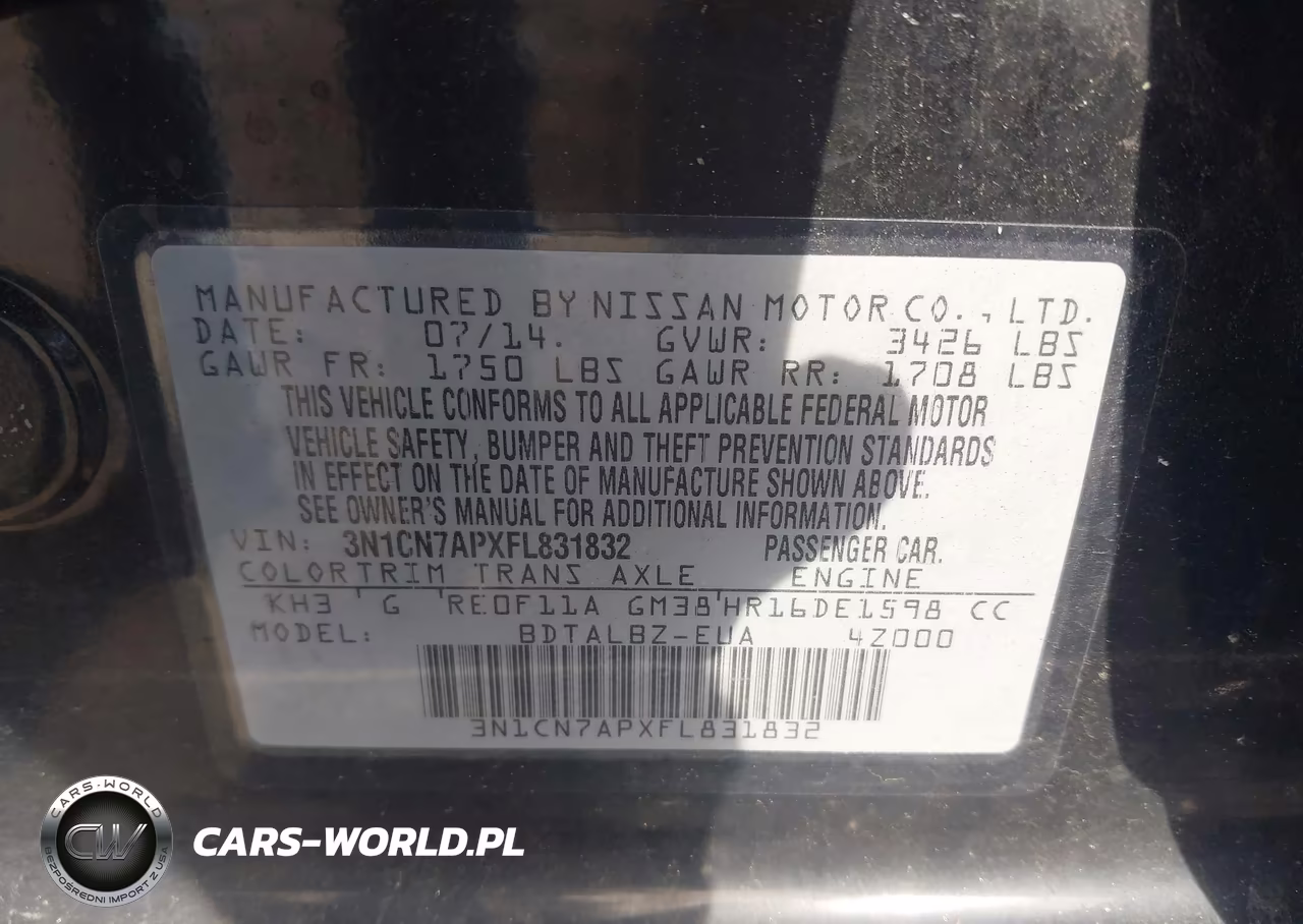 2015 Nissan Versa 1.6 Sv VIN:3N1CN7APXFL831832 - 9