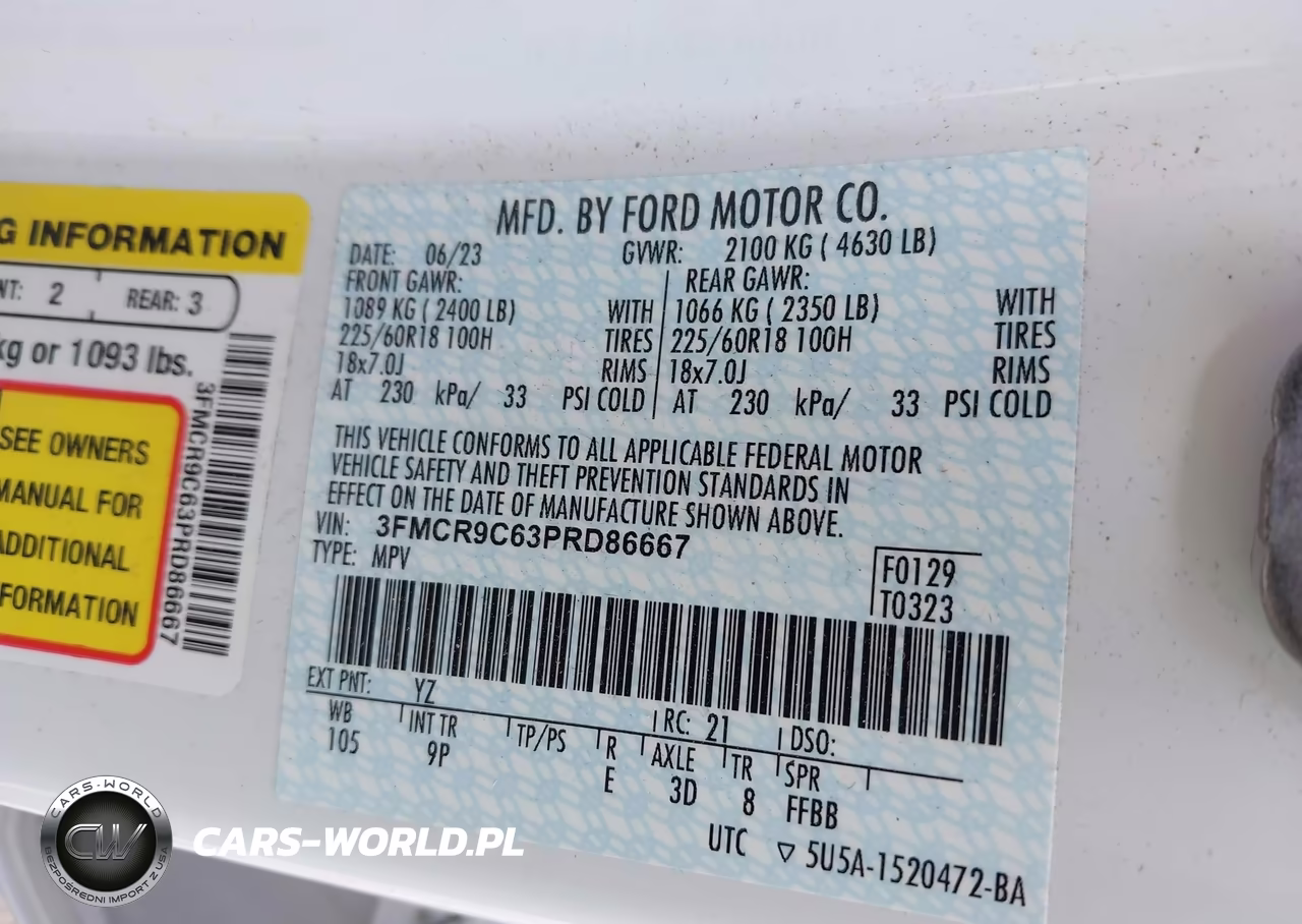 2023 Ford Bronco Sport Outer Banks VIN:3FMCR9C63PRD86667 - 9