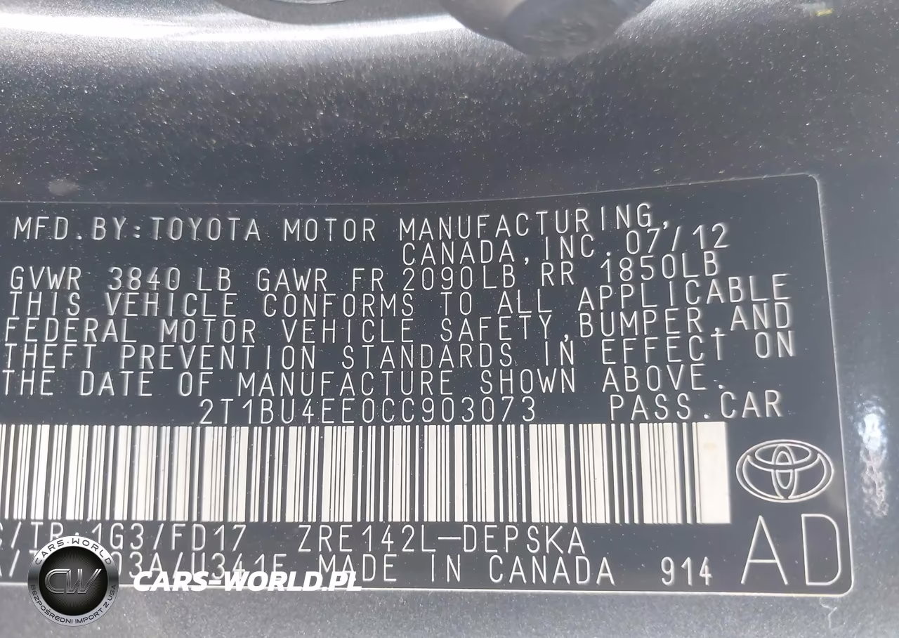 2012 Toyota Corolla S VIN:2T1BU4EE0CC903073 - 9