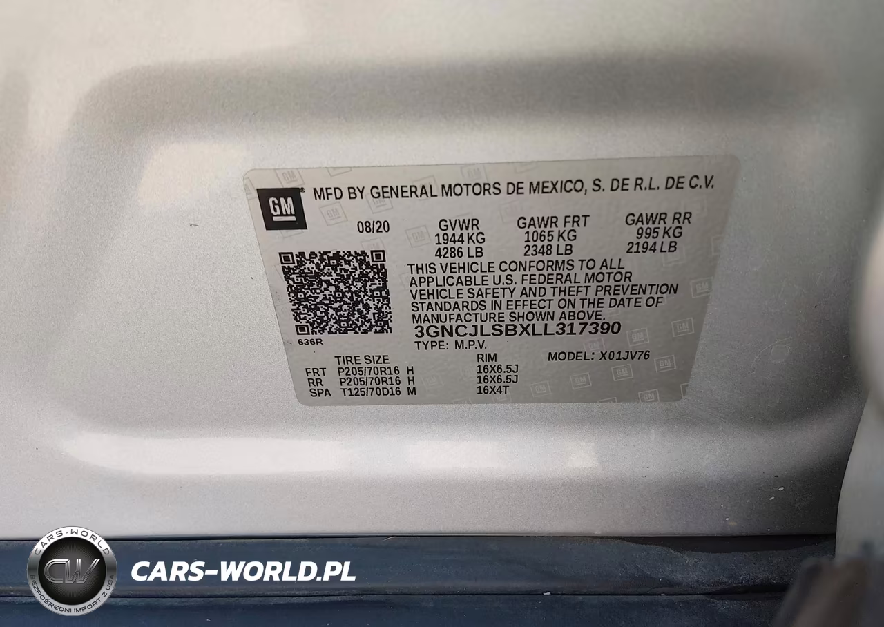 2020 Chevrolet Trax Fwd Lt VIN:3GNCJLSBXLL317390 - 9