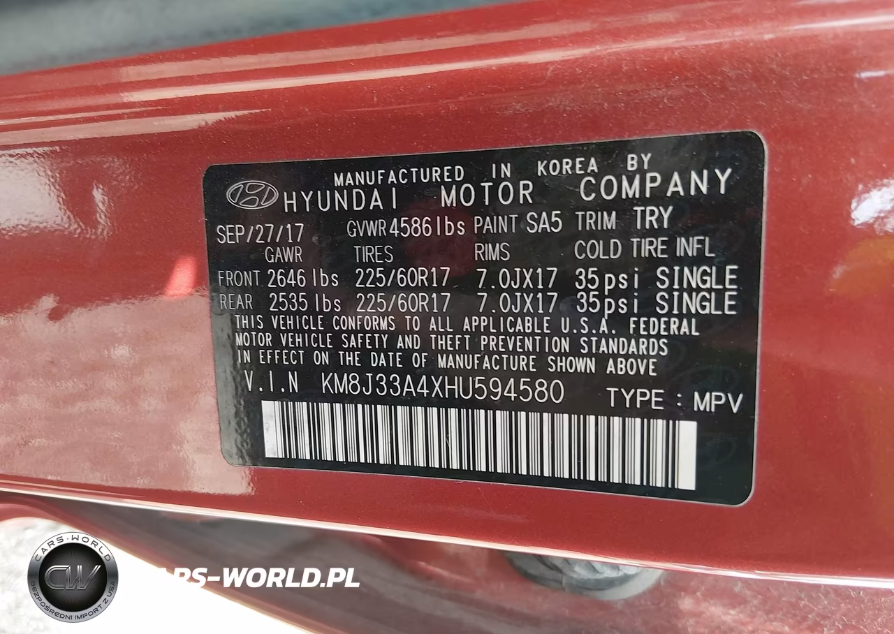 2017 Hyundai Tucson Se VIN:KM8J33A4XHU594580 - 9