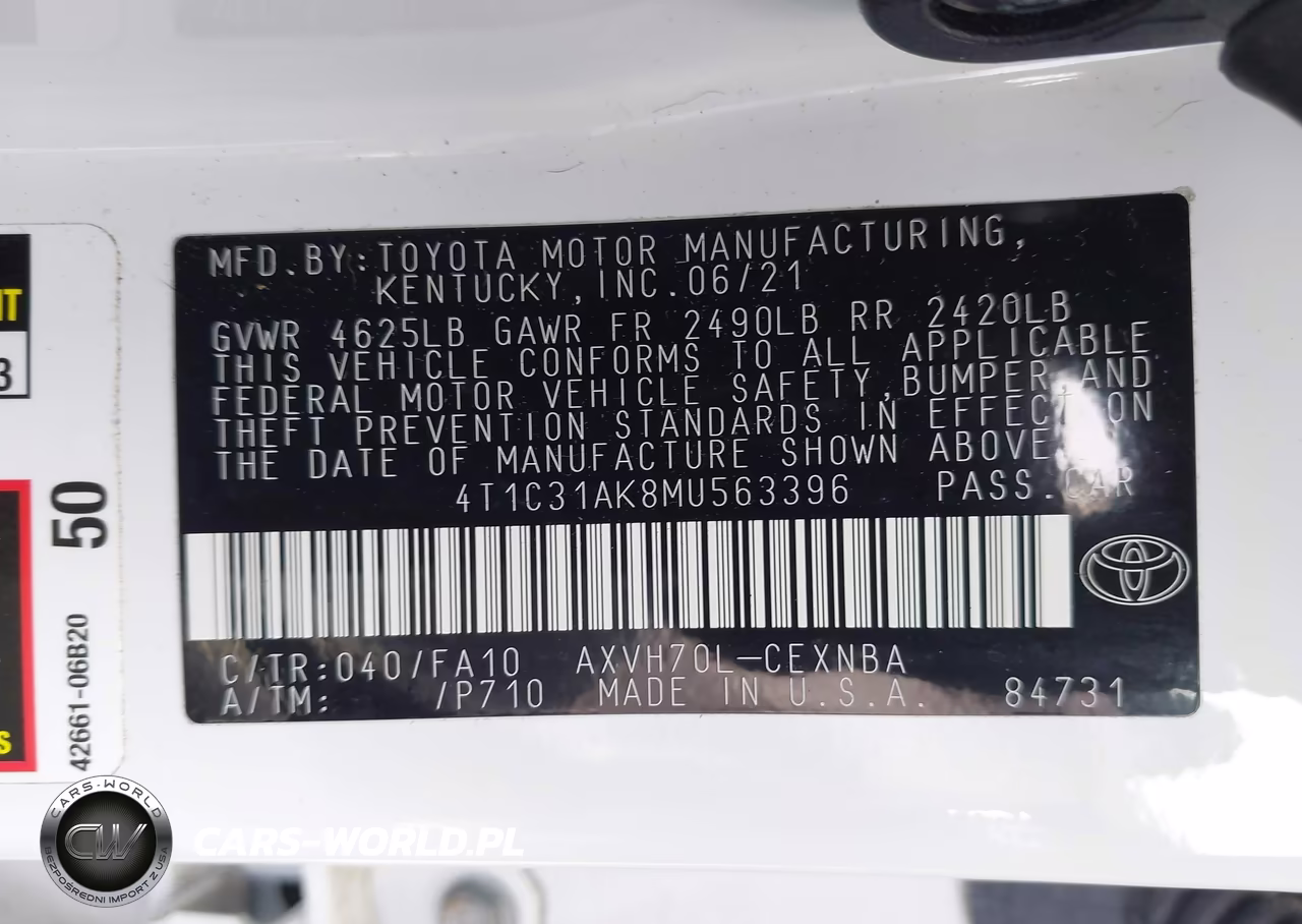 2021 Toyota Camry Le Hybrid VIN:4T1C31AK8MU563396 - 9