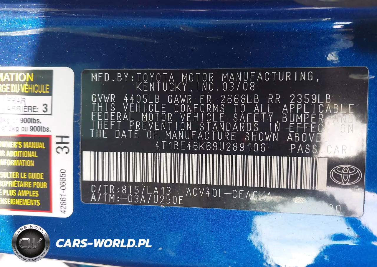 2009 Toyota Camry Xle VIN:4T1BE46K69U289106 - 9