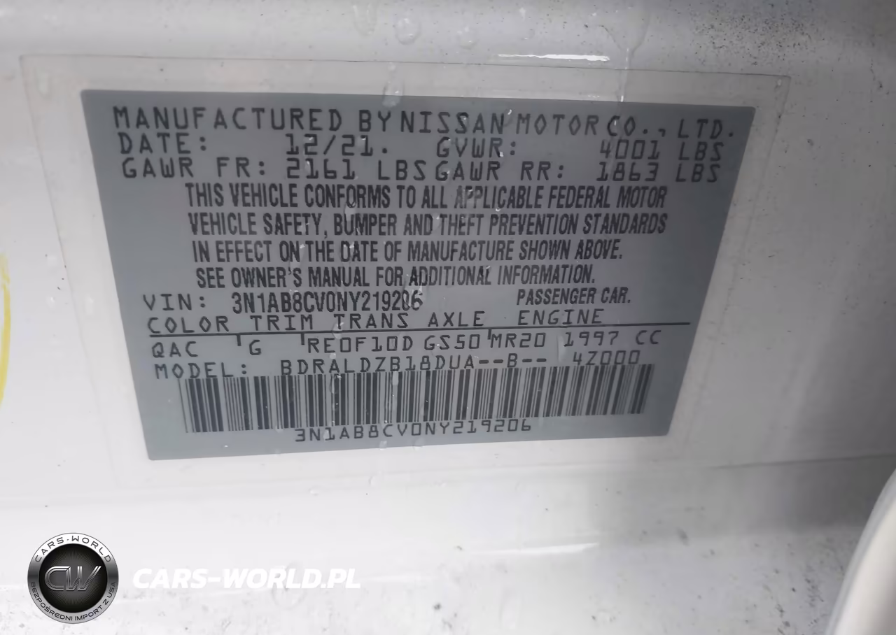 2022 Nissan Sentra Sv Xtronic Cvt VIN:3N1AB8CV0NY219206 - 9