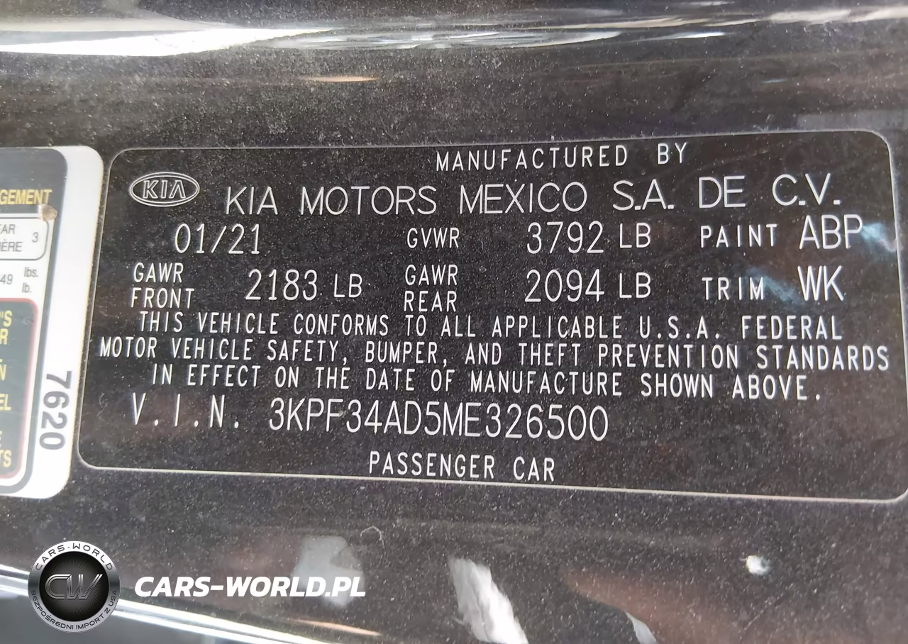 2021 Kia Forte Gt-Line VIN:3KPF34AD5ME326500 - 9