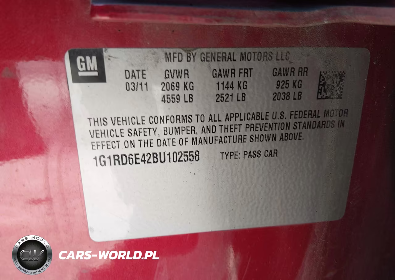2011 Chevrolet Volt VIN:1G1RD6E42BU102558 - 9