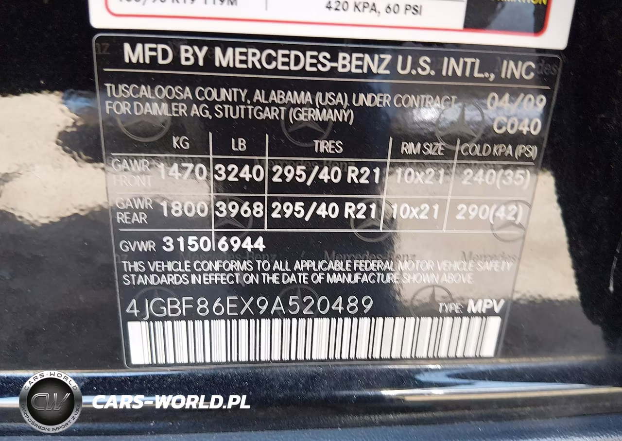2009 Mercedes-Benz Gl 550 4Matic VIN:4JGBF86EX9A520489 - 9