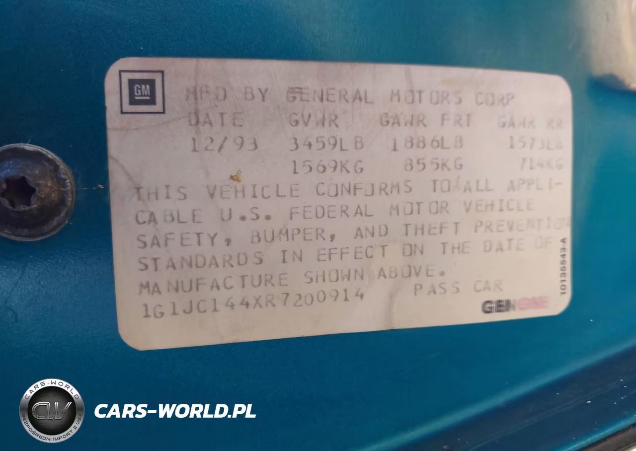1994 Chevrolet Cavalier Vl-Rs VIN:1G1JC144XR7200914 - 9