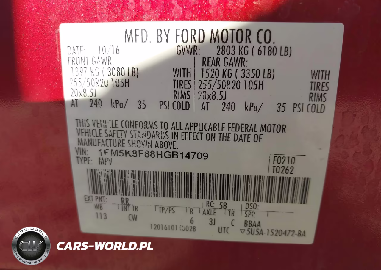 2017 Ford Explorer Limited VIN:1FM5K8F88HGB14709 - 9