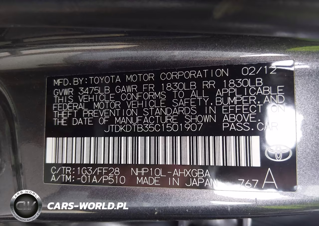 2012 Toyota Prius C Three VIN:JTDKDTB35C1501907 - 9
