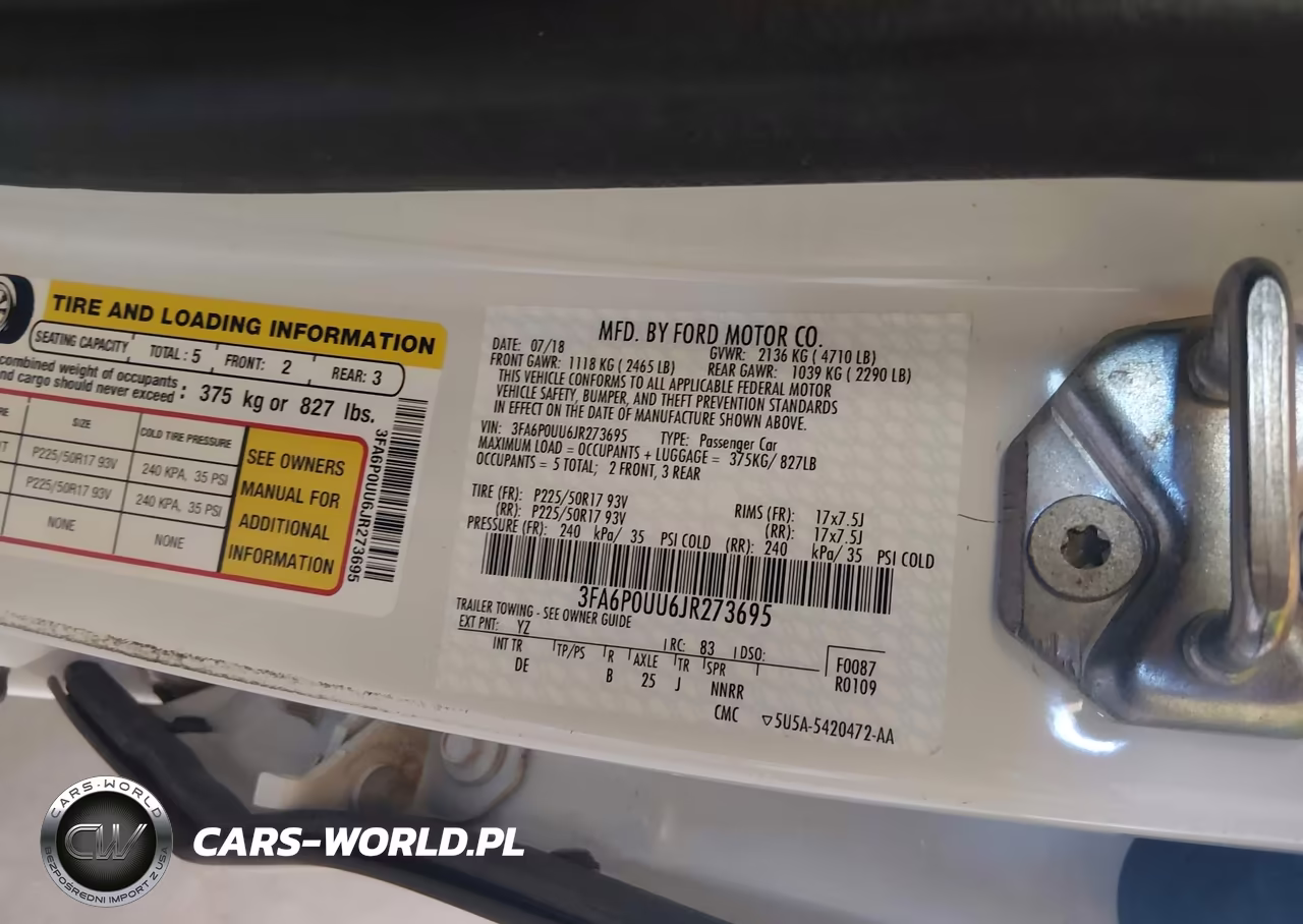 2018 Ford Fusion Hybrid S VIN:3FA6P0UU6JR273695 - 9