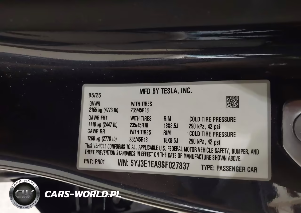 2025 Tesla Model 3 Long Range Rear-Wheel Drive-Standard Rear-Wheel Drive VIN:5YJ3E1EA9SF027837 - 9