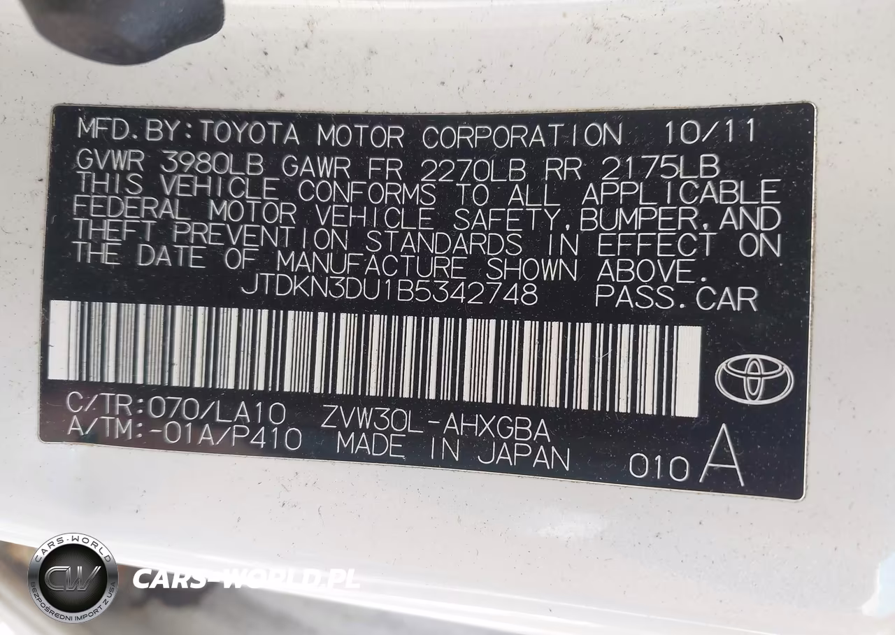 2011 Toyota Prius Four VIN:JTDKN3DU1B5342748 - 9