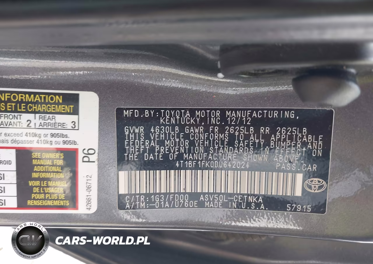 2013 Toyota Camry Le VIN:4T1BF1FK0DU642024 - 9