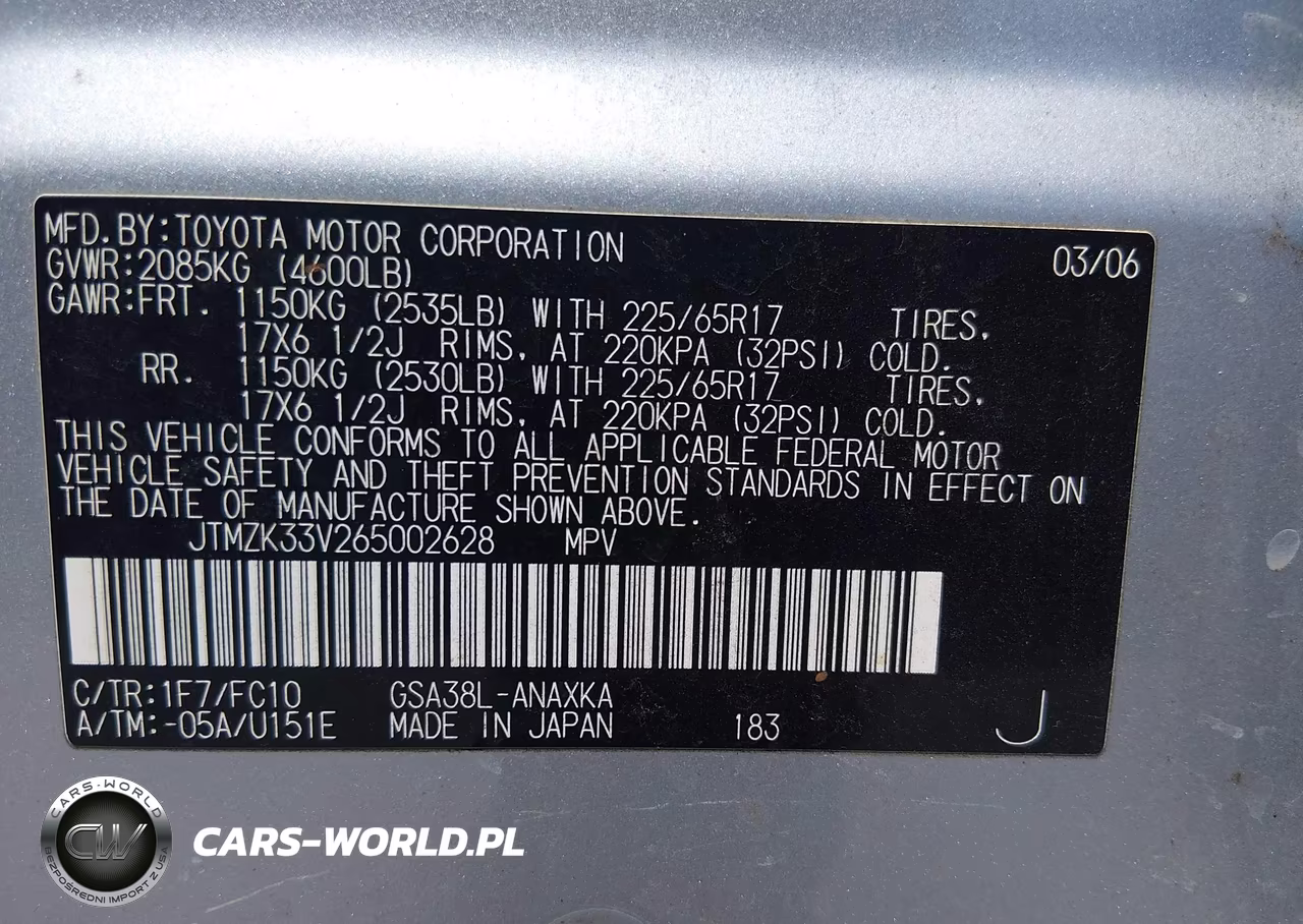 2006 Toyota Rav4 Base V6 VIN:JTMZK33V265002628 - 9
