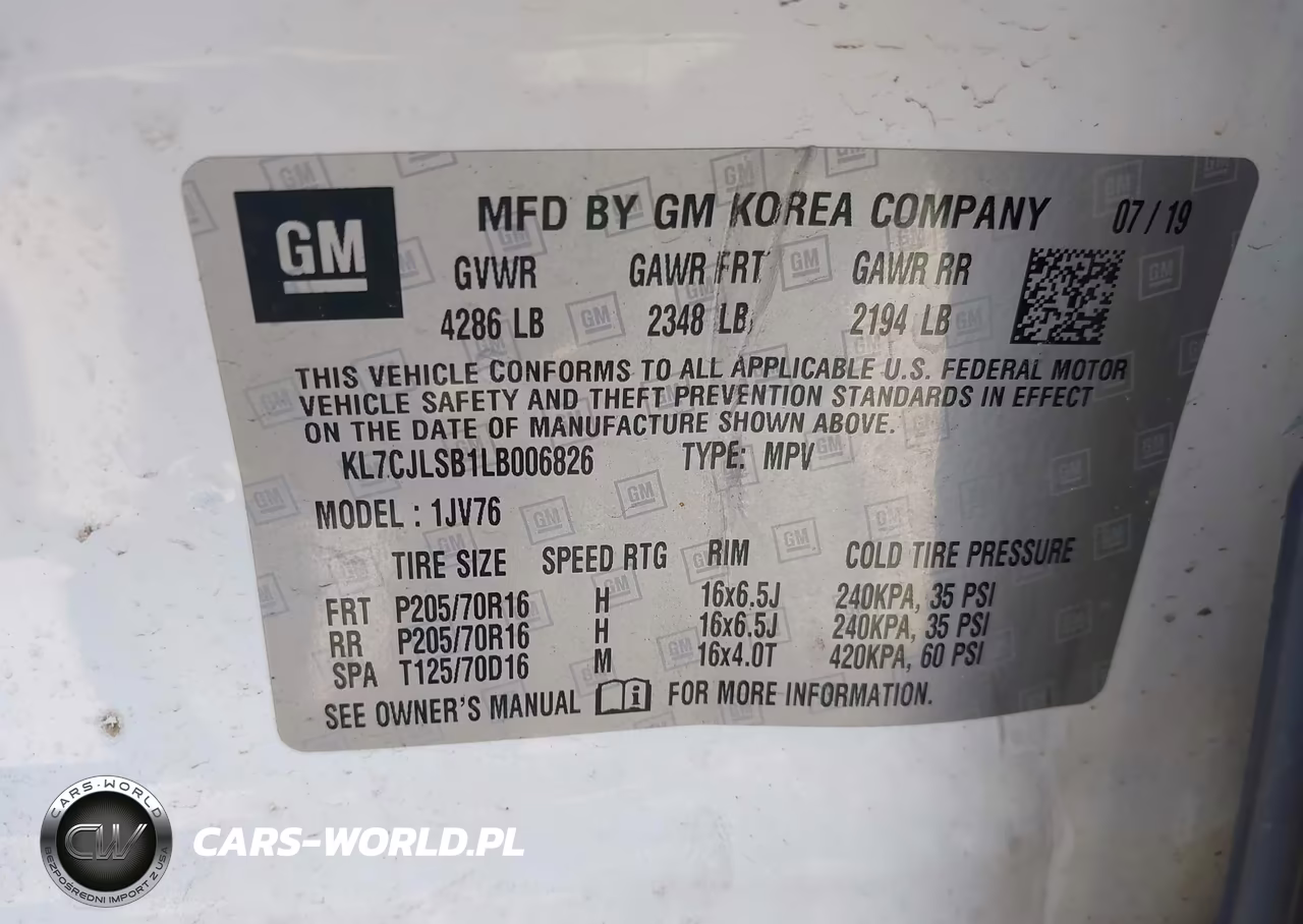 2020 Chevrolet Trax Fwd Lt VIN:KL7CJLSB1LB006826 - 9
