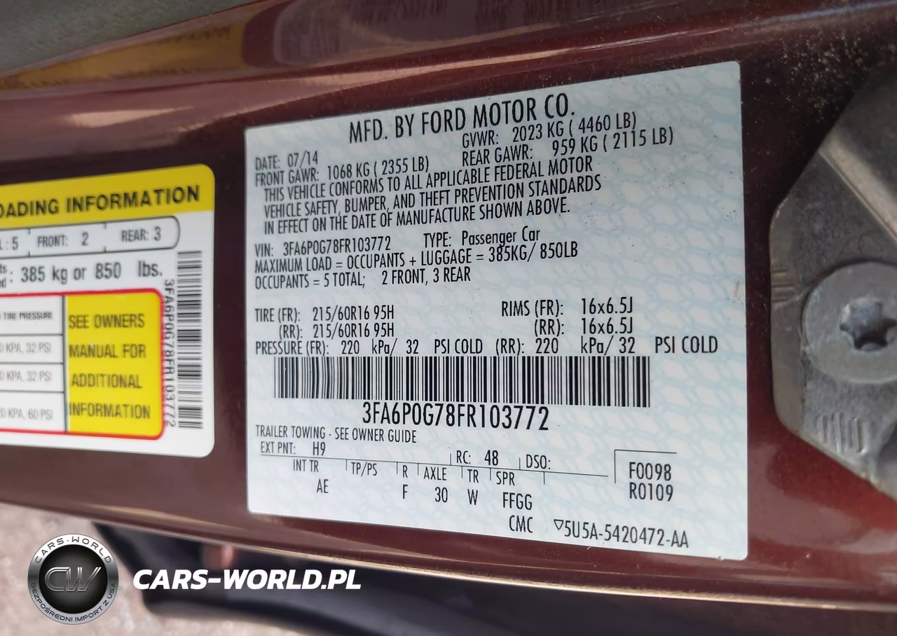2015 Ford Fusion S VIN:3FA6P0G78FR103772 - 9