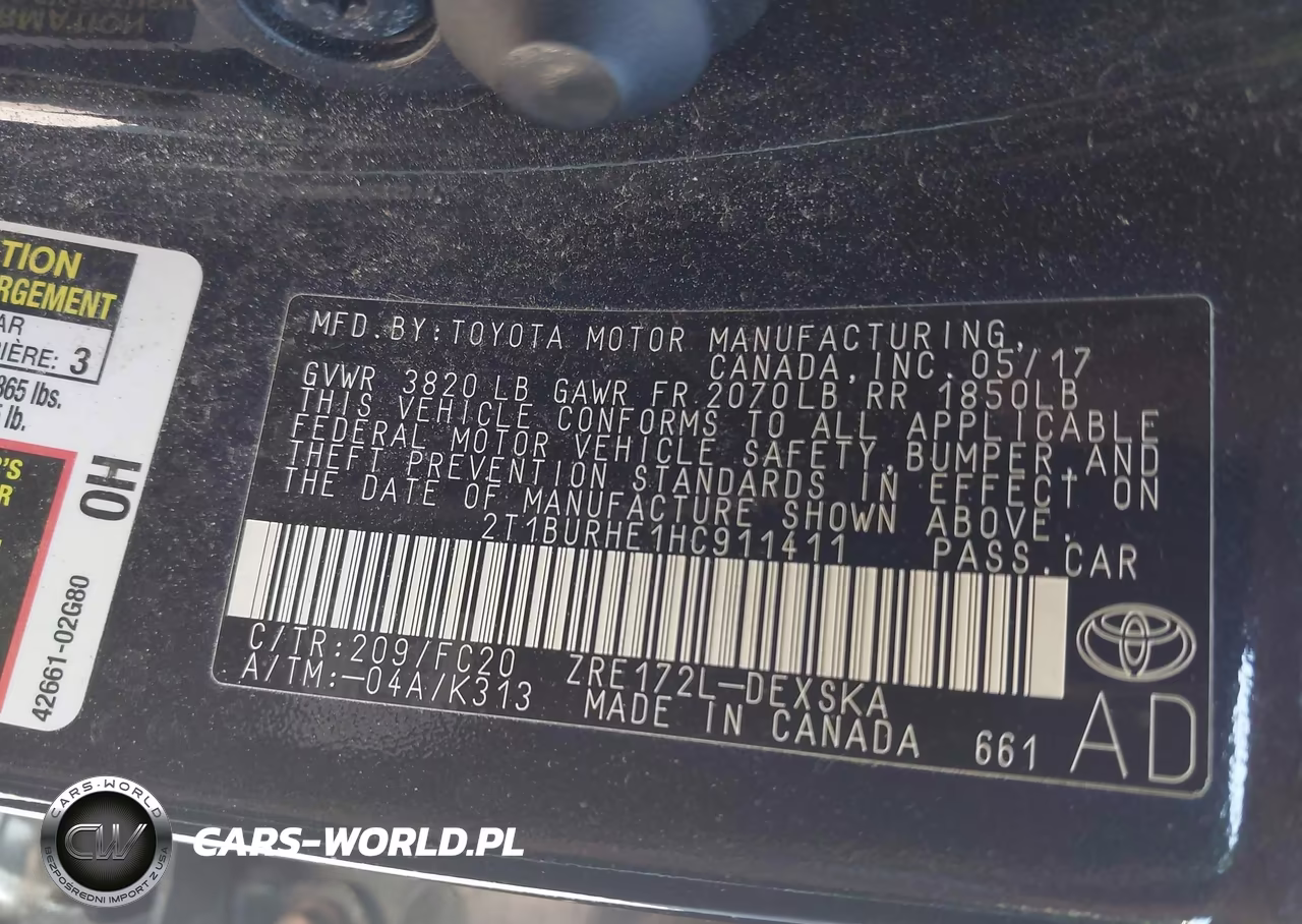 2017 Toyota Corolla Se VIN:2T1BURHE1HC911411 - 9