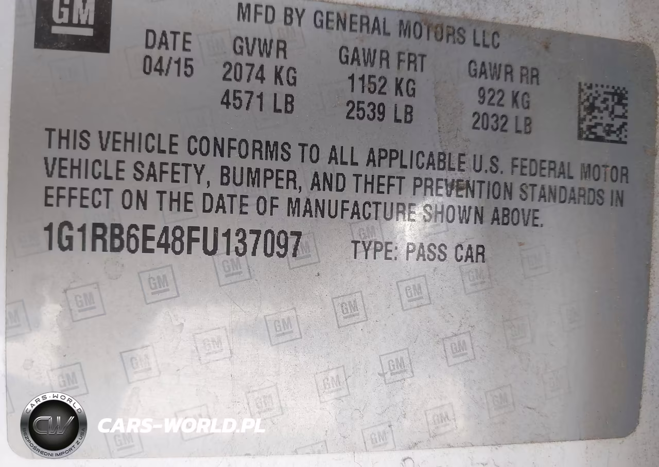 2015 Chevrolet Volt VIN:1G1RB6E48FU137097 - 9