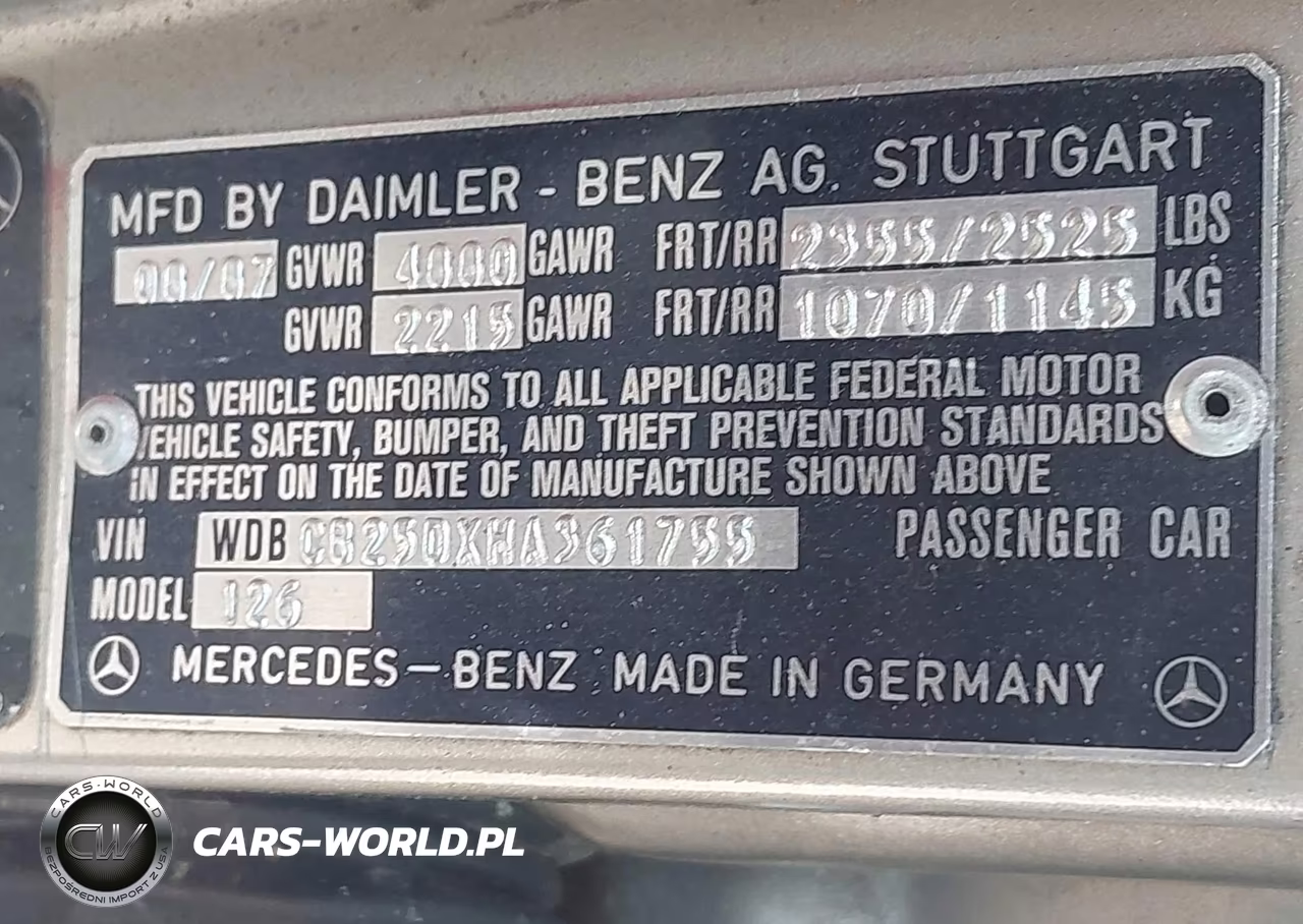 1987 Mercedes-Benz 300 Sdl VIN:WDBCB25DXHA361755 - 9