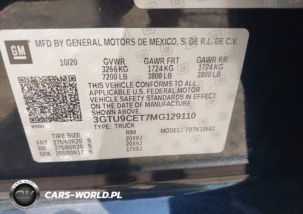 2021 GMC Sierra 1500 4Wd Short Box Elevation VIN:3GTU9CET7MG129110 - 9