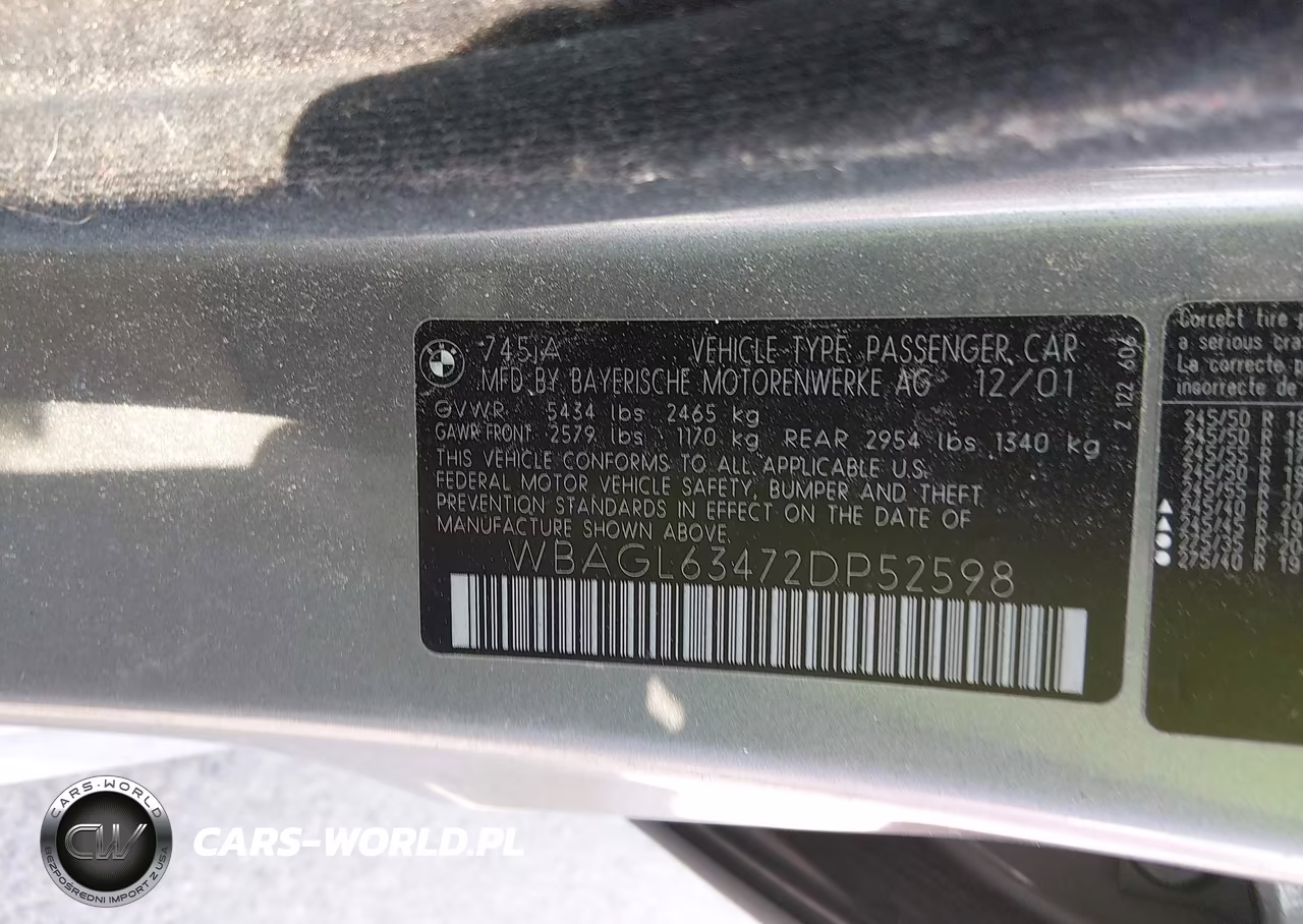 2002 BMW 745I VIN:WBAGL63472DP52598 - 9