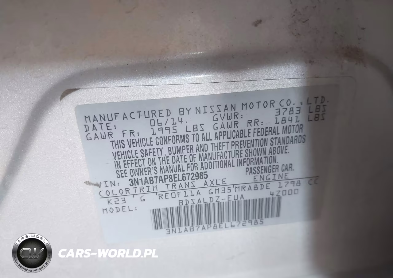 2014 Nissan Sentra Sv VIN:3N1AB7AP8EL672985 - 9