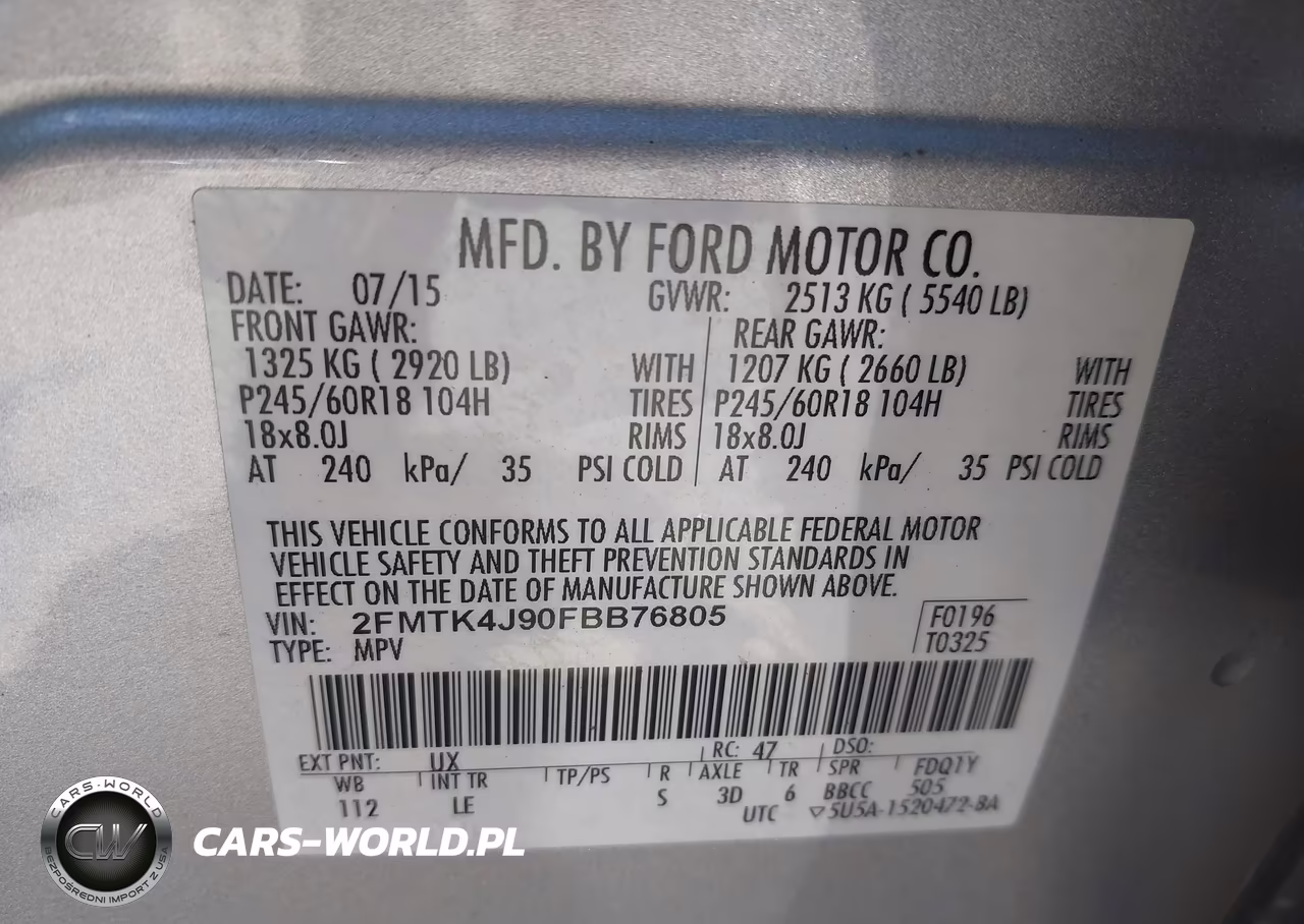 2015 Ford Edge Sel VIN:2FMTK4J90FBB76805 - 9