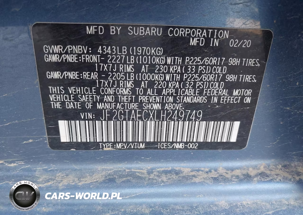 2020 Subaru Crosstrek Premium VIN:JF2GTAECXLH249749 - 9