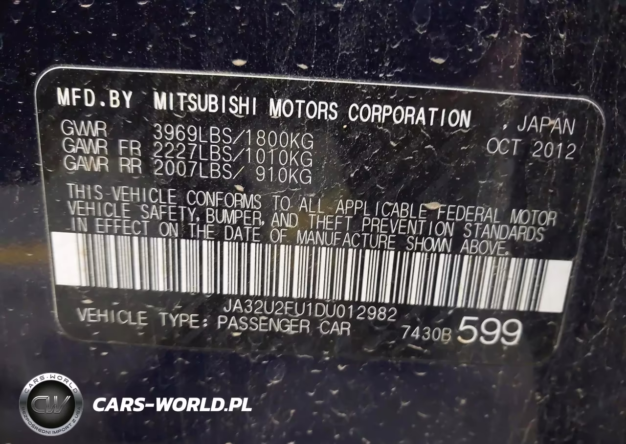 2013 Mitsubishi Lancer Es VIN:JA32U2FU1DU012982 - 9