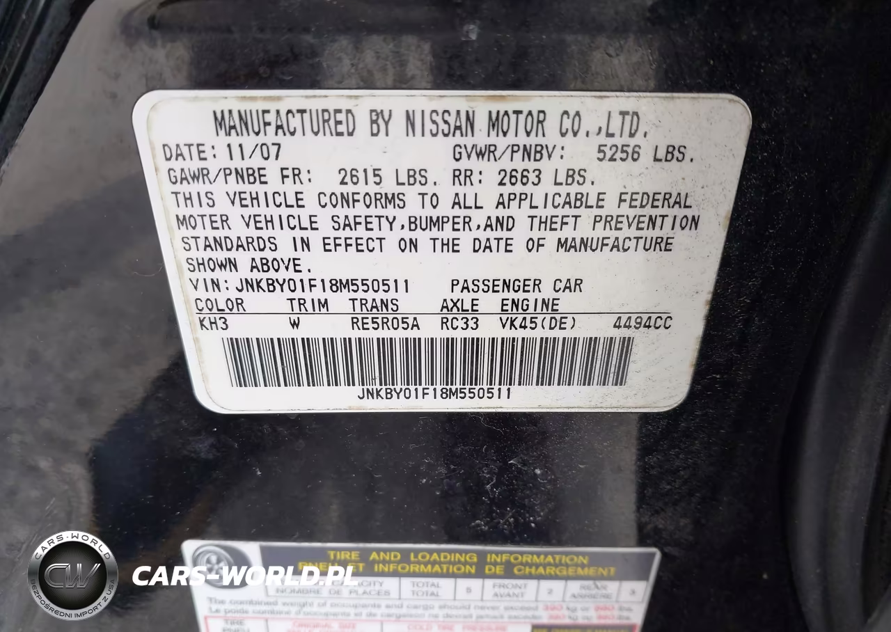 2008 Infiniti M45X VIN:JNKBY01F18M550511 - 9