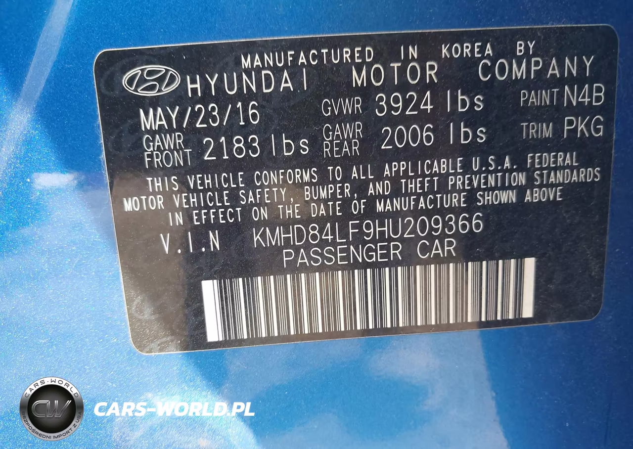 2017 Hyundai Elantra Limited VIN:KMHD84LF9HU209366 - 9