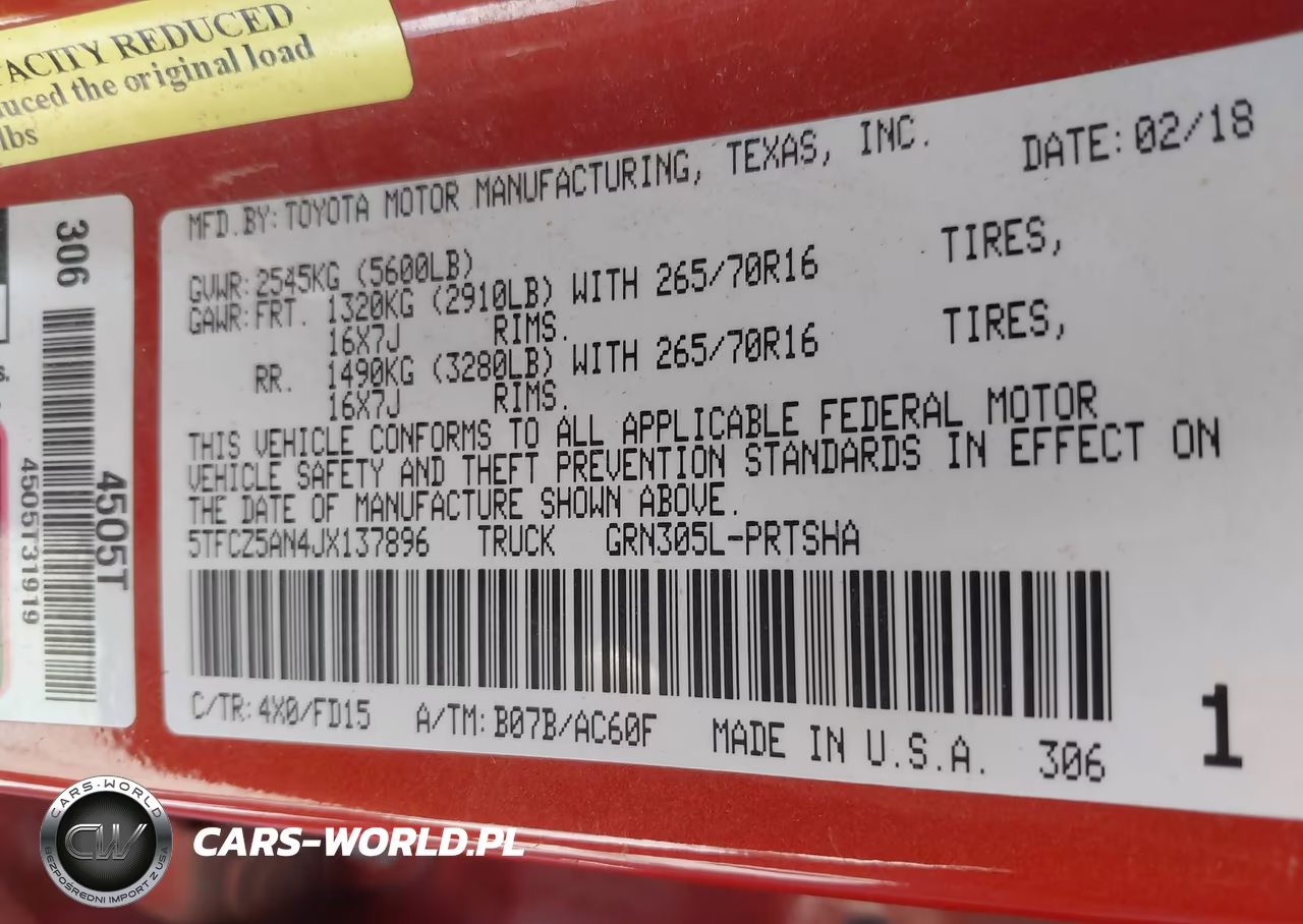 2018 Toyota Tacoma Trd Off Road VIN:5TFCZ5AN4JX137896 - 9