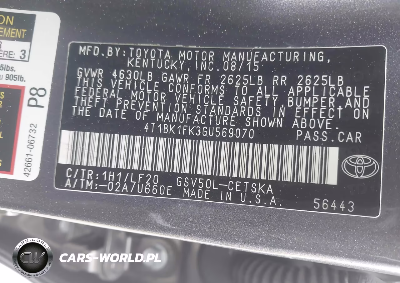 2016 Toyota Camry Xse V6 VIN:4T1BK1FK3GU569070 - 9