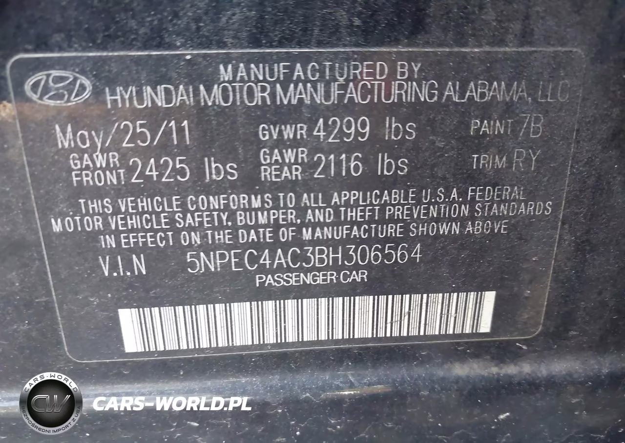 2011 Hyundai Sonata Se VIN:5NPEC4AC3BH306564 - 9