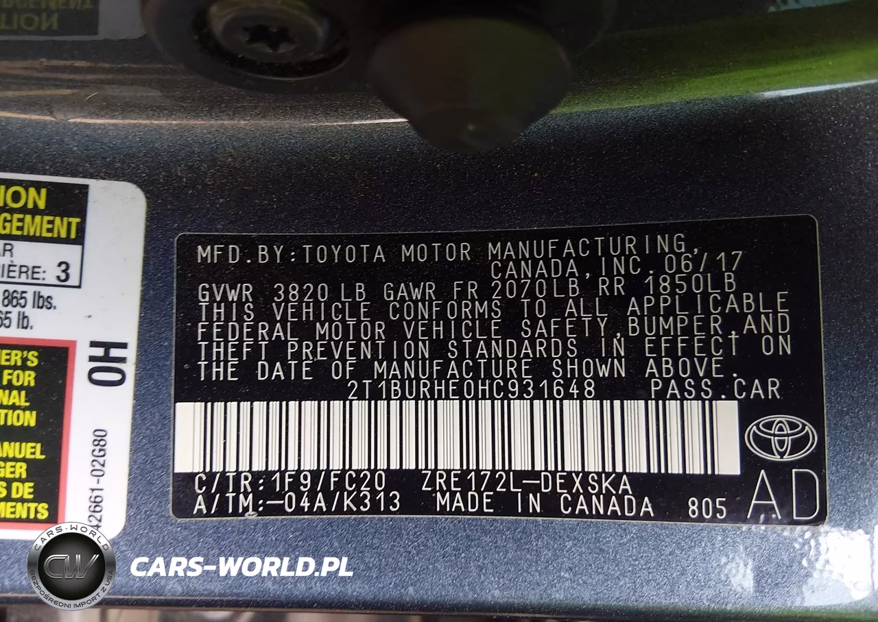 2017 Toyota Corolla Se VIN:2T1BURHE0HC931648 - 9