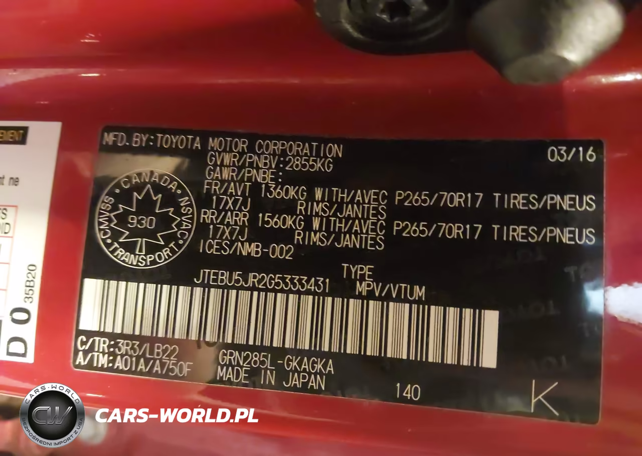 2016 Toyota 4Runner Sr5 VIN:JTEBU5JR2G5333431 - 9